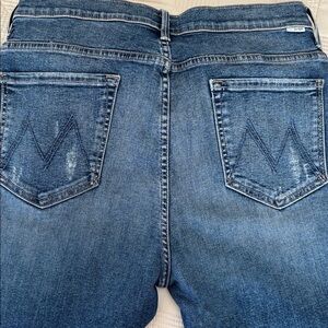 MOTHER Dark Blue Jean Shorts